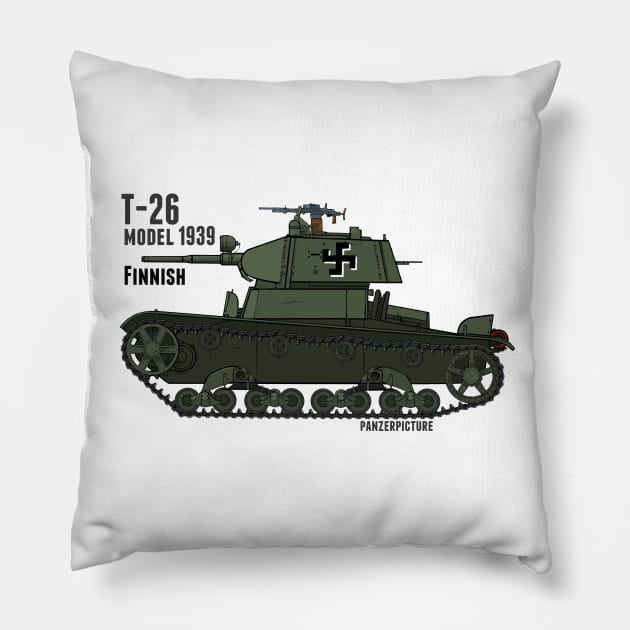 Finnish T-26 Model 1939. Pillow by Panzerpicture