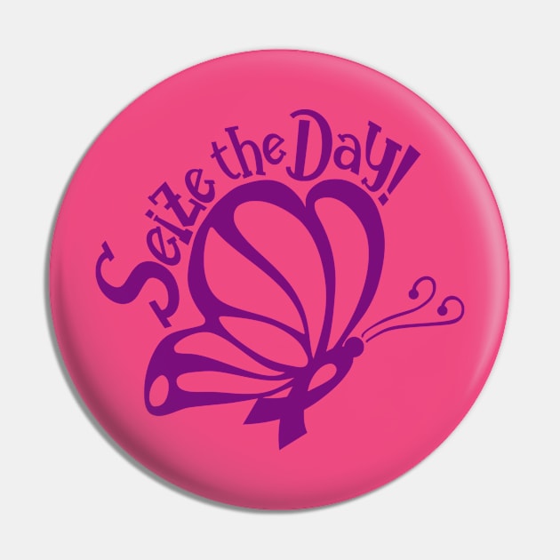 Seize the Day! - Purple Butterfly Pin by CuteCoCustom