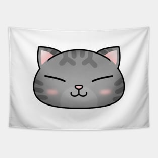 Cute Silver Tabby Cat Face Tapestry