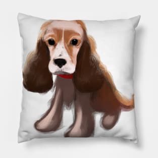 Cute English Cocker Spaniel Drawing Pillow