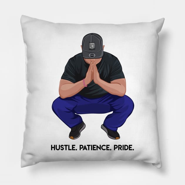 Hustle. Patience. Pride. Pillow by TecThreads