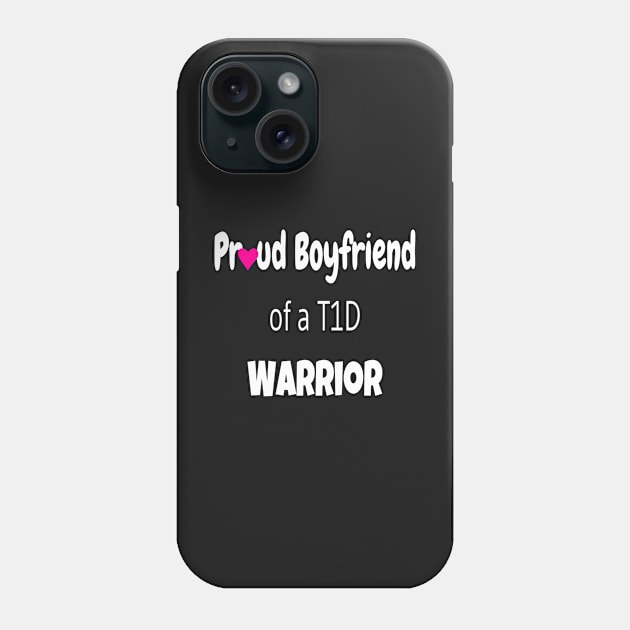 Proud Boyfriend White Text Pink Heart Phone Case by CatGirl101