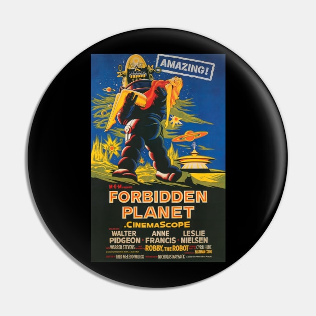 Classic Science Fiction Movie Poster - Forbidden Planet Pin by Starbase79