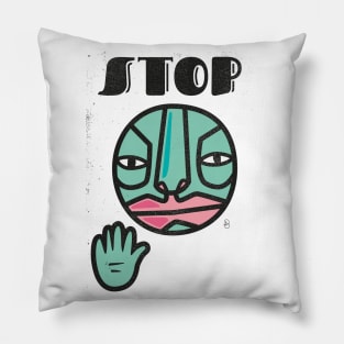 STOP - hand - face Pillow