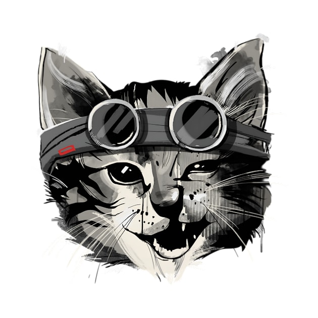 vintage-pilot cat by soorney