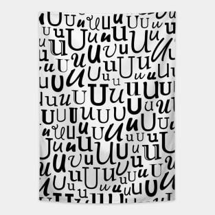 U - Typography (Black) Tapestry