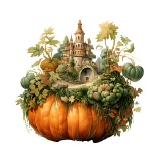 Autumn Magic - Pumpkin Transformed into Miniature Forest in Watercolor T-Shirt