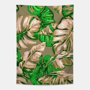 Tropical Leaves Camouflage Of Banana and Monstera 11 Tapestry