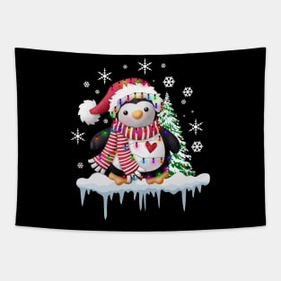 Funny Cute Merry Christmas Penguin TShirt Costume Holiday Tapestry