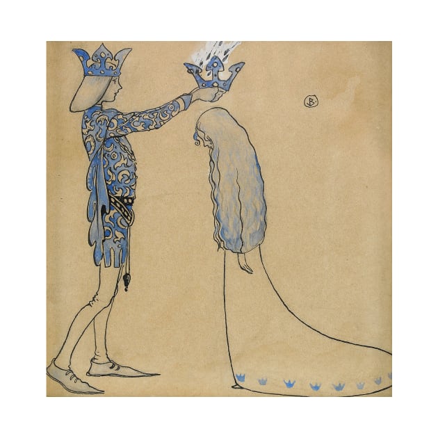 Then Put the Prince a Crown of Gold on Her Head by John Bauer by Classic Art Stall