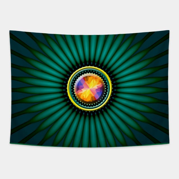 Shinny abstract object Tapestry by Gaspar Avila