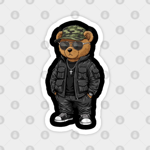 Hip-Hop Teddy Bear - Black Style Magnet by UrbanLifeApparel