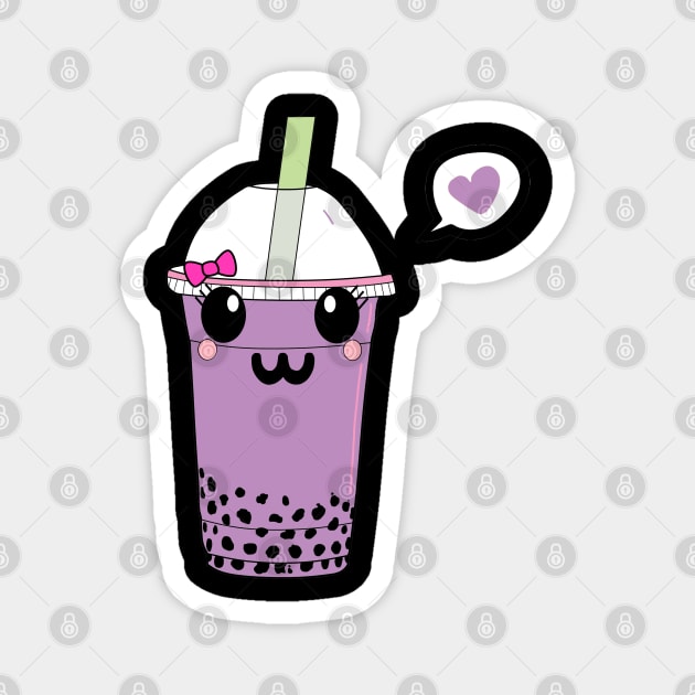 Kawaii Bubble Tea Love Magnet by aaallsmiles