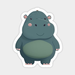 Cute Baby Hippo Magnet