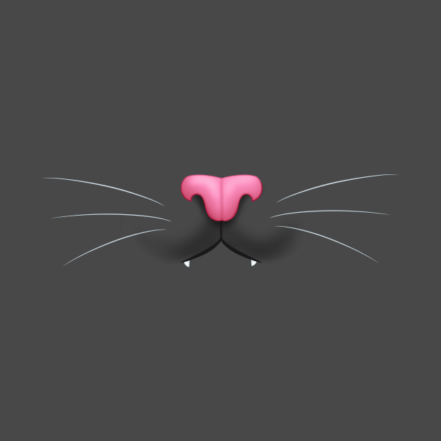 Black Kitty Cat with Fangs - Pink Nose by ParadisePaws