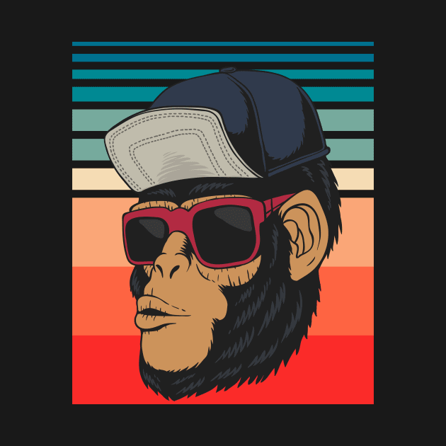 Cool Chimp Monkey Head by SLAG_Creative