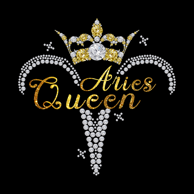 Aries Queen Zodiac Women's Birthday by Tesidesigns