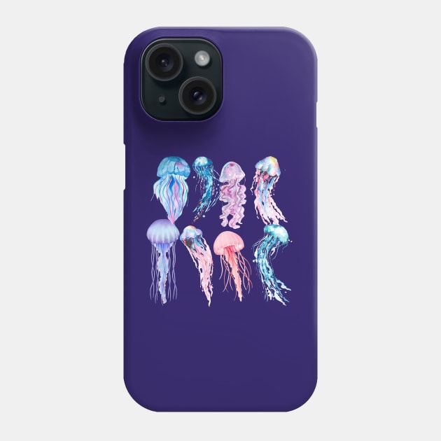 Iridescent Jellyfishes Phone Case by Dreamy Feminine