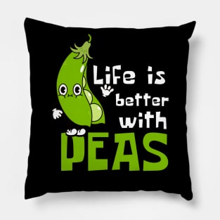 Pea-fect: Life Is Better with Peas Funny Pillow