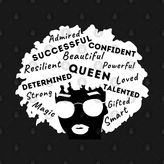 Afro Woman - Black Queen - Affirmations by Soul B Designs