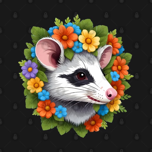 Opossum with flower by Norzeatic