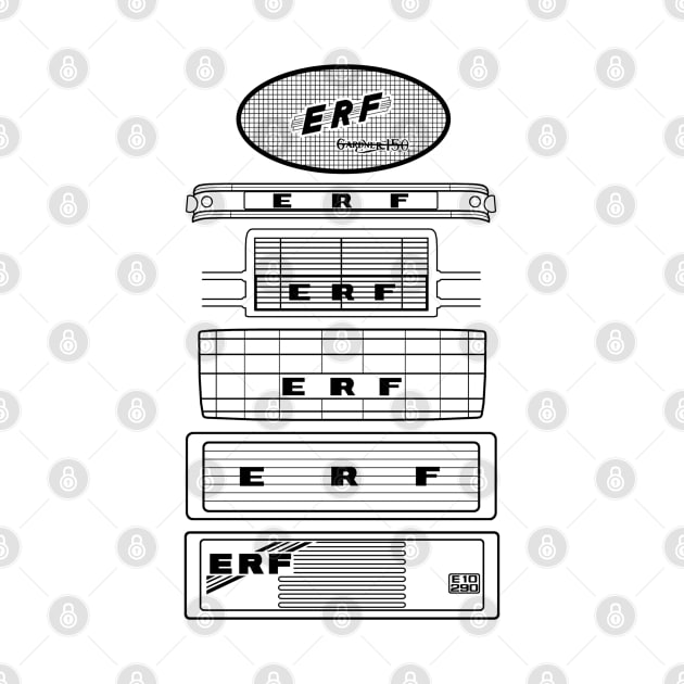 ERF classic British wagons evolution black outlines by soitwouldseem