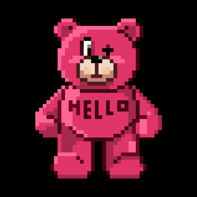 Pink Teddy Bear Pixelart by Decygne