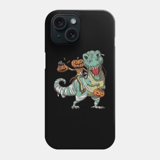 Jack O Lantern T Rex Mummy Halloween Trick Or Treating Phone Case