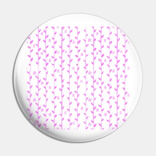 Watercolor Floral Vines Pattern - Hot Pink & Navy Pin