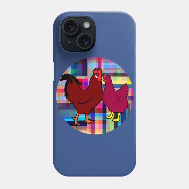 Chicken and Rooster Phone Case by momomoma