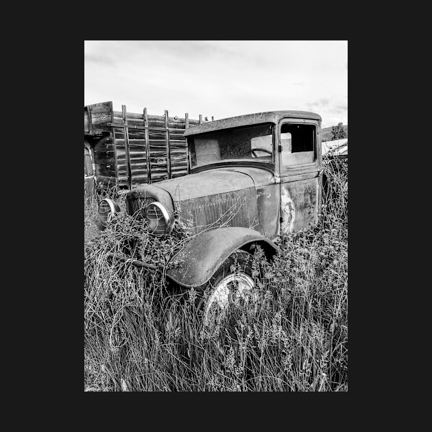 Abandoned truck in black and white by Steves-Pics