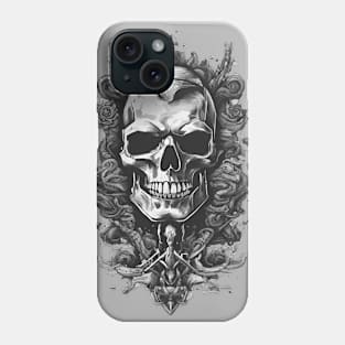 Mystical Grey Skull Enigma - Ethereal Artistic Design Phone Case