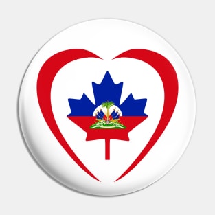 Canadian Haitian Multinational Patriot Flag Series (Heart) Pin