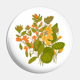 Vintage Floral digital still life Pin