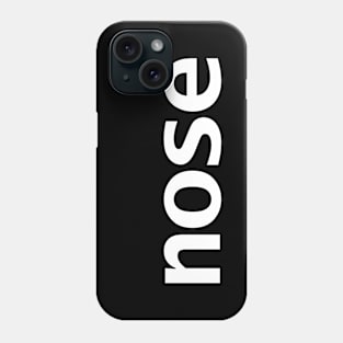 Nose Minimal Typography White Text Phone Case