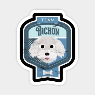 Team Bichon - Distressed Bichon Beer Label Design Magnet