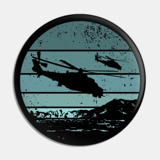 Mi-24 Hind helicopter sunset Pin