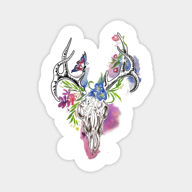 deer skull Magnet by Nushech