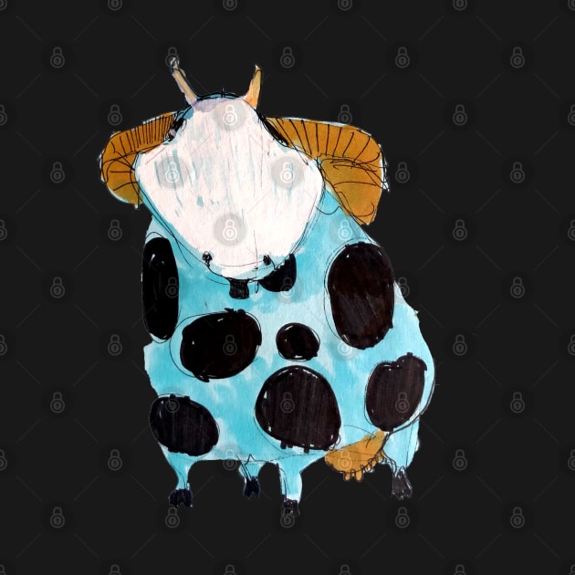 Blue halloween cow by Mzerart