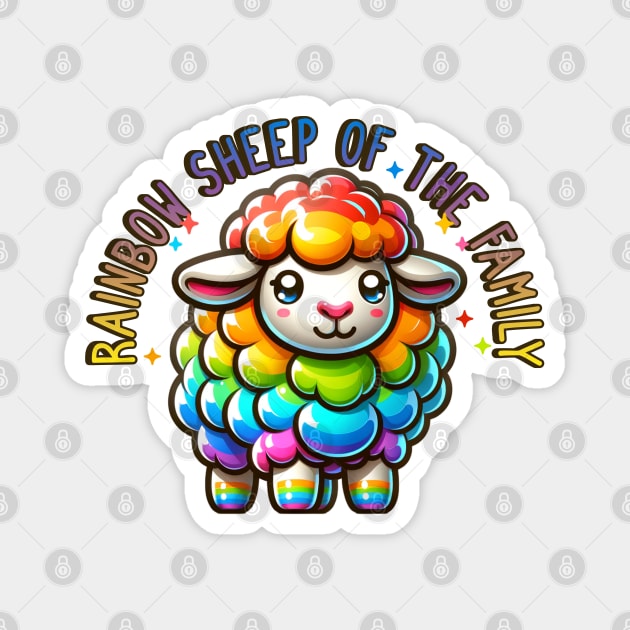Rainbow Pride Sheep of the Family Magnet by HolidayBug