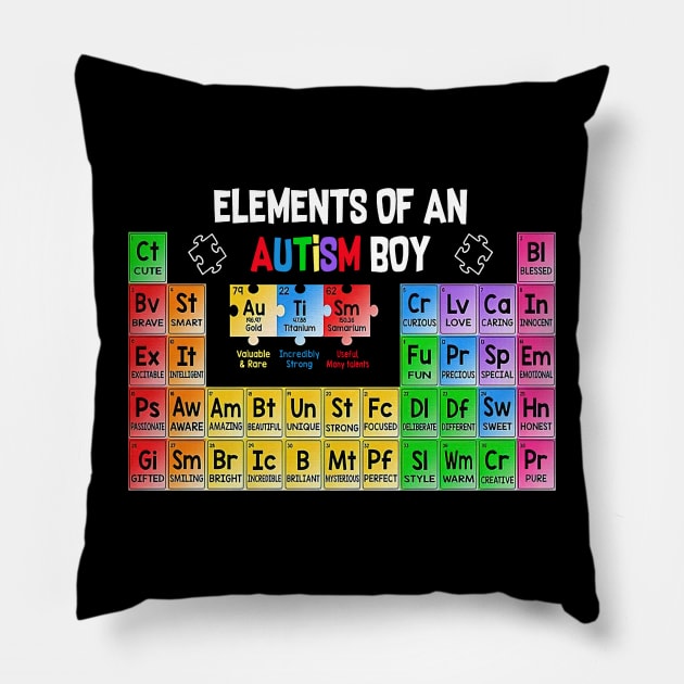 Periodic Table Elements Of An Autism Boy Pillow by Ripke Jesus