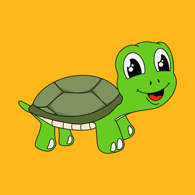 Cute Turtle Children Cartoon by Foxxy Merch