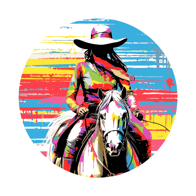 American Cowgirl Western Country Tradition Culture Abstract by Cubebox