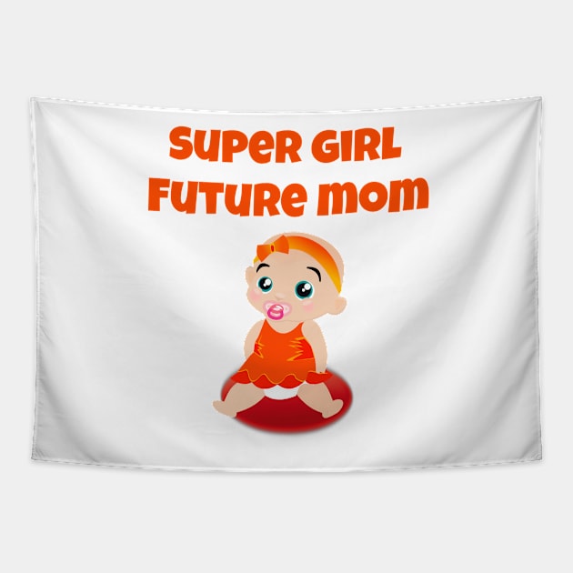 SUPER GIRL FUTURE MOM Tapestry by lionspride