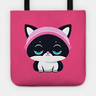 kitten with hat Tote