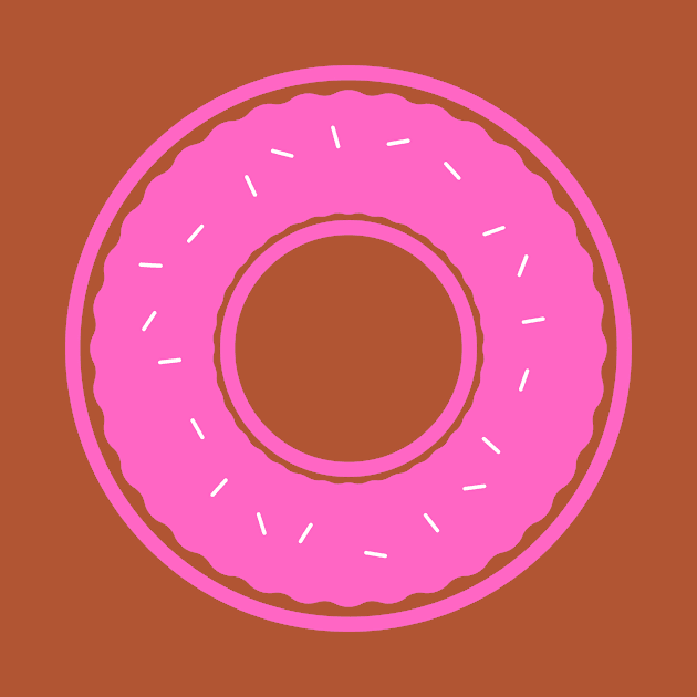 Bright Pink Donut with sprinkles by InkyArt