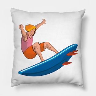 Vintage Surfer Retro Pillow