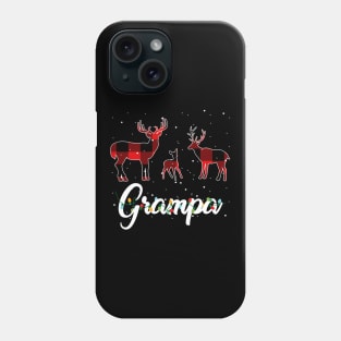 Grampa Reindeer Plaid Pajama Shirt Family Christmas Phone Case