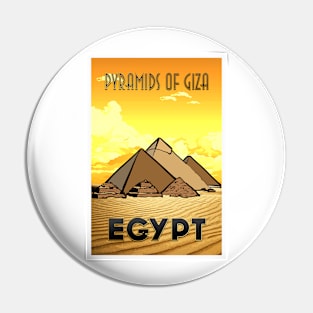 Pyramids Of Giza Retro Poster Pin