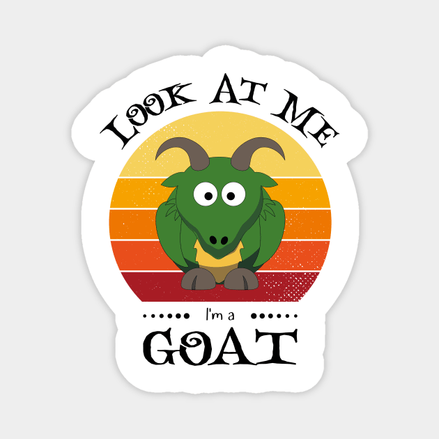 Funny Halloween Retro Vintage Goat Magnet by Art master